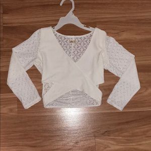 White summer Cropped lace top